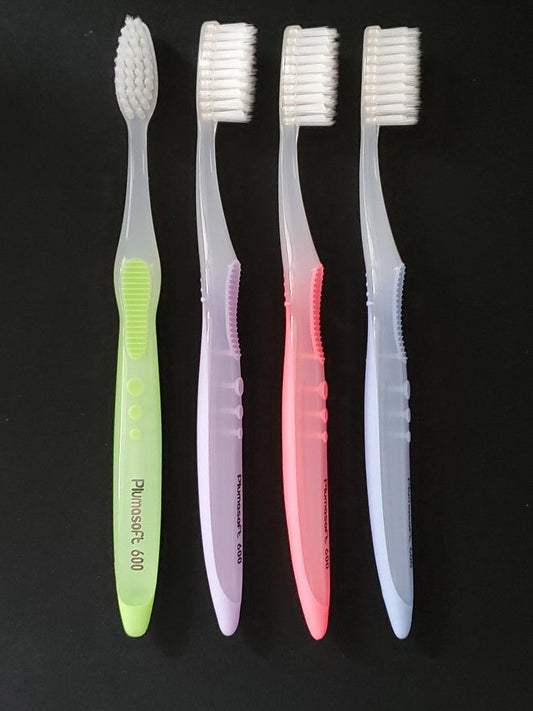 Plumasoft 600 Ultrafine Feathersoft REGULAR HEAD Toothbrush (4 pack)